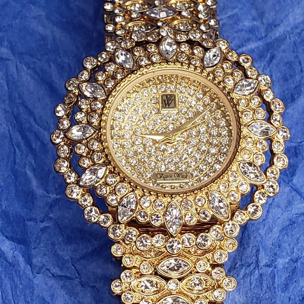 Victoria Wieck Beverly Hills Cubic Zirconias Rose Gold Vintage Watch